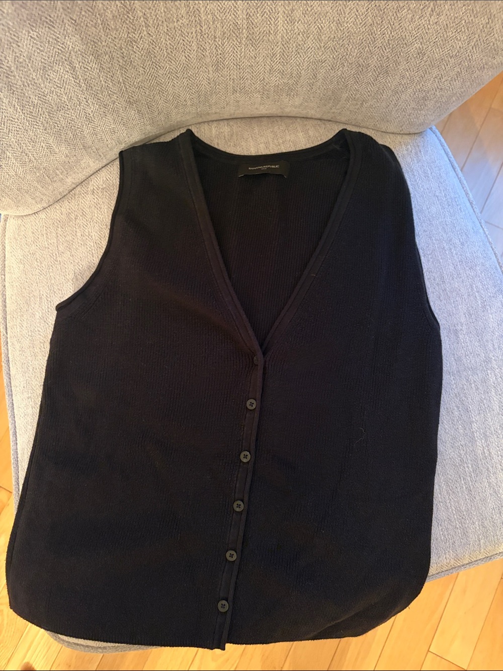 Banana Republic Black Button-Front Women's Sweater Vest